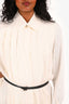 Pre-Loved Chanel™  White Distressed Detailed Plated Shirt Dress Size 38