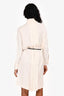 Pre-Loved Chanel™  White Distressed Detailed Plated Shirt Dress Size 38