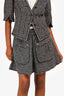 Pre-Loved Chanel™ 2010 Black/White Short Sleeves Tweed Jacket + Skirt Sets Size 38