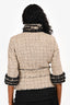 Pre-Loved Chanel™ Beige/Black Tweed/Lace 3/4 Sleeve Jacket Size 36