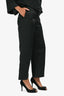The Row Black Silk High Waisted Trousers Size 4