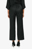 The Row Black Silk High Waisted Trousers Size 4