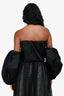 The Row Black Silk Strapless Corset with Detachable Puff Sleeves Size 4