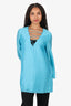 Cult Gaia Blue Silk Tie Front Long Sleeve Top Size XS