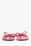Valentino Pink Rubber Rockstud Bow Thong Sandals Size 37