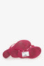 Valentino Pink Rubber Rockstud Bow Thong Sandals Size 37