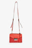 Prada Orange/Red Saffiano Leather 'Sound' Crossbody Bag