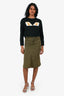 Jill Sander Green Silk Cargo Skirt Size 38