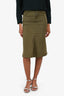 Jill Sander Green Silk Cargo Skirt Size 38