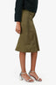 Jill Sander Green Silk Cargo Skirt Size 38