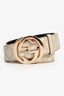 Gucci White GG Supreme Leather Belt Size 85/34