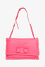 Salvatore Ferragamo Pink Leather Pillow Bow Bag On Chain