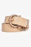 Salvatore Ferragamo Beige Leather/Wood Detail Belt Size 95