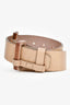 Salvatore Ferragamo Beige Leather/Wood Detail Belt Size 95