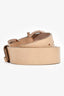 Salvatore Ferragamo Beige Leather/Wood Detail Belt Size 95