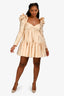 Zimmermann Gold Silk Puff Babydoll Mini Dress Size 2