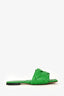 Bottega Veneta Green Maxi Intrecciato Leather Sandals Size 40