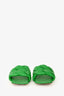 Bottega Veneta Green Maxi Intrecciato Leather Sandals Size 40