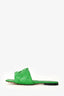 Bottega Veneta Green Maxi Intrecciato Leather Sandals Size 40