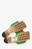 Bottega Veneta Green Maxi Intrecciato Leather Sandals Size 40