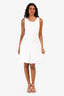 Pre-Loved Chanel™ White Jacquard Knit Sleeveless Dress Size 38