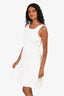 Pre-Loved Chanel™ White Jacquard Knit Sleeveless Dress Size 38