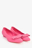 Salvatore Ferragamo Pink Leather Bow Pointed Toe Flats Size 9