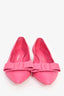 Salvatore Ferragamo Pink Leather Bow Pointed Toe Flats Size 9