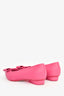 Salvatore Ferragamo Pink Leather Bow Pointed Toe Flats Size 9