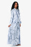 Stella McCartney Blue Printed Silk Front Tie Maxi Dress Size 40