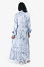 Stella McCartney Blue Printed Silk Front Tie Maxi Dress Size 40