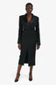 Dolce & Gabbana Black Virgin Wool/Silk Tuxedo Coat Calf Length Dress Size 42