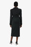 Dolce & Gabbana Black Virgin Wool/Silk Tuxedo Coat Calf Length Dress Size 42