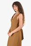 Giuliva Heritage Brown Linen Wrap 'Lyra' Midi Length Dress Size 40