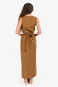 Giuliva Heritage Brown Linen Wrap 'Lyra' Midi Length Dress Size 40
