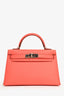 Hermes 2021 Rose Texas Epsom Mini Kelly II with Strap PHW