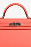 Hermes 2021 Rose Texas Epsom Mini Kelly II with Strap PHW