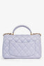 Pre-Loved Chanel™ Lilac Rectangular Mini Top Handle Flap Bag with Chain Strap