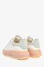 Alexander McQueen White Oversized Larry Sneakers with Light Pink Clear Sole Size 36