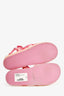 Pre-Loved Chanel™ 2022 Metallic Pink Leather Chain CC Sandals Size 36.5C