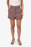 Gucci Red/Green Tweed High Waisted Shorts Size 38