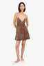 Saint Laurent Brown Velvet Slip Mini Dress Size 36