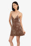 Saint Laurent Brown Velvet Slip Mini Dress Size 36