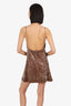 Saint Laurent Brown Velvet Slip Mini Dress Size 36