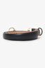 Gucci Black Leather Horse-bit Thin Belt Size 75