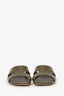 Jimmy Choo Khaki Green Leather Ellison Block Heel Mules Size 36