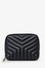 Saint Laurent Black Leather Quilted Cosmetic Pouch