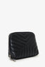 Saint Laurent Black Leather Quilted Cosmetic Pouch