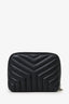 Saint Laurent Black Leather Quilted Cosmetic Pouch