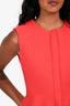 Christian Dior Red Wool Sleeveless Peplum Zip Top Size 36